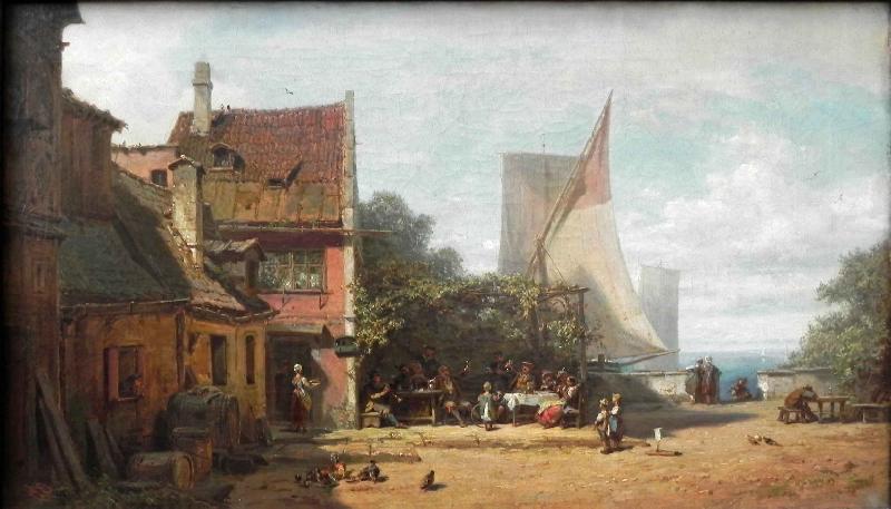 Carl Spitzweg Old tavern near lake Starnberger See